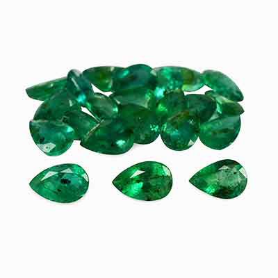 Natural 6x4x2.5mm Faceted Pear Brazilian Emerald