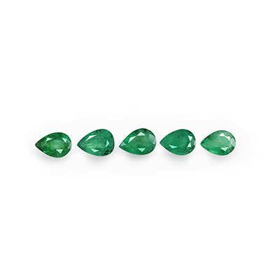 Natural 7x5x3.6mm Faceted Pear Brazilian Emerald