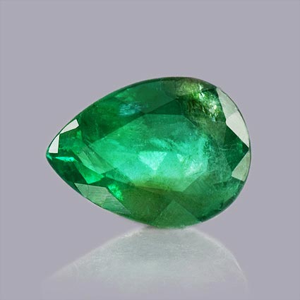 Natural 8x5.8x4.2mm Faceted Pear Emerald