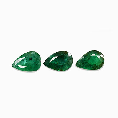 Natural 6x4x2.8mm Faceted Pear Brazilian Emerald