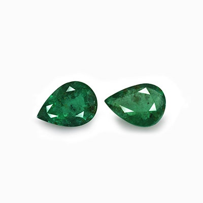 Natural 8x6x3.8mm Faceted Pear Brazilian Emerald