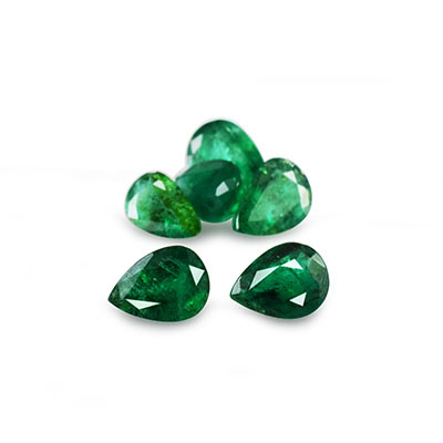 Natural 5x3.5x2.7mm Faceted Pear Brazilian Emerald