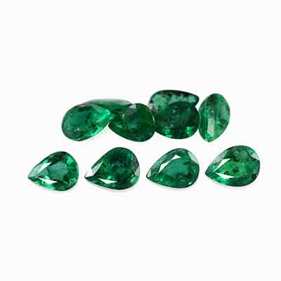 Natural 4x3x2.2mm Faceted Pear Brazilian Emerald