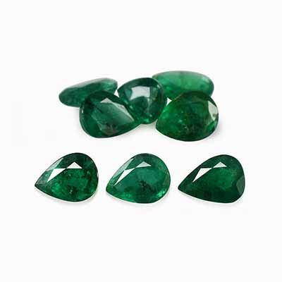 Natural 4x3x2mm Faceted Pear Brazilian Emerald