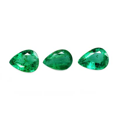 Natural 5x3.5x2.2mm Faceted Pear Brazilian Emerald
