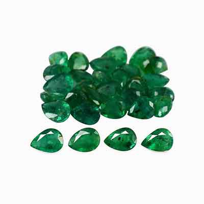 Natural 4x3x2.10mm Faceted Pear Brazilian Emerald