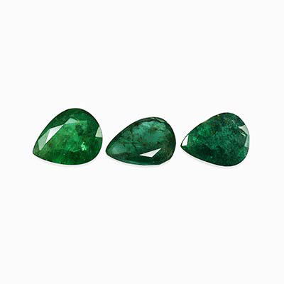 Natural 5x4x2.6mm Faceted Pear Brazilian Emerald