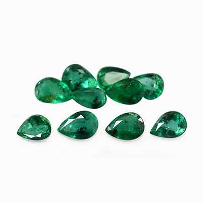 Natural 3.5x2.5x2mm Faceted Pear Brazilian Emerald