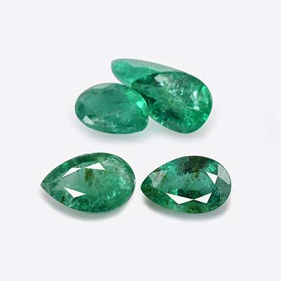 Natural 6x4x3mm Faceted Pear Zambian Emerald