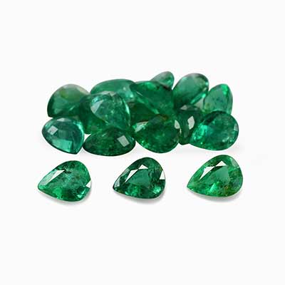 Natural 4x3x1.70mm Faceted Pear Brazilian Emerald