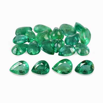 Natural 3.5x2.5x1.6mm Faceted Pear Brazilian Emerald