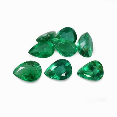Natural 3.5x2.5x1.7mm Faceted Pear Brazilian Emerald