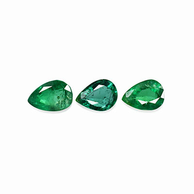 Natural 3.5x2.5x2mm Faceted Pear Brazilian Emerald
