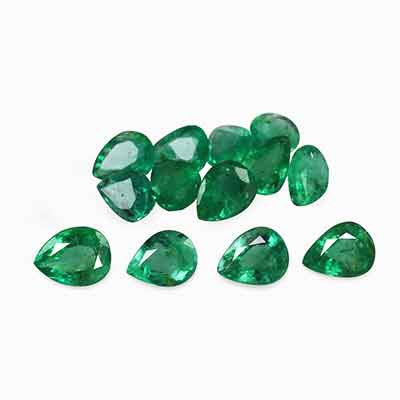 Natural 4.5x3.5x2.2mm Faceted Pear Brazilian Emerald