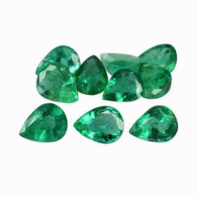 Natural 4.5x3.5x2.3mm Faceted Pear Brazilian Emerald
