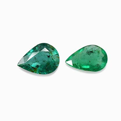 Natural 8x6x3.3mm Faceted Pear Brazilian Emerald