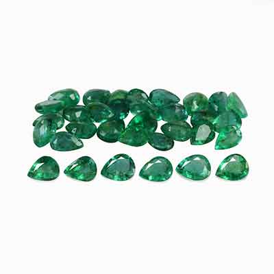 Natural 4.5x3.5x2.2mm Faceted Pear Brazilian Emerald