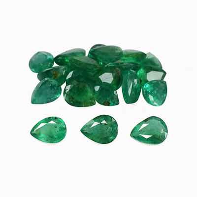 Natural 4.5x3.5x1.9mm Faceted Pear Brazilian Emerald