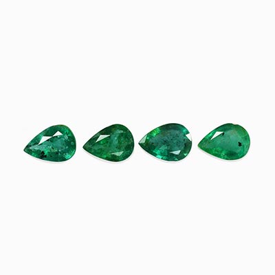 Natural 7x5x2.8mm Faceted Pear Brazilian Emerald