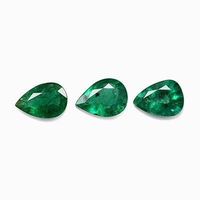 Natural 7x5x3.3mm Faceted Pear Brazilian Emerald