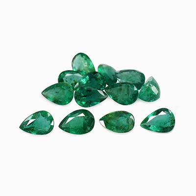 Natural 6x4x2.2mm Faceted Pear Brazilian Emerald