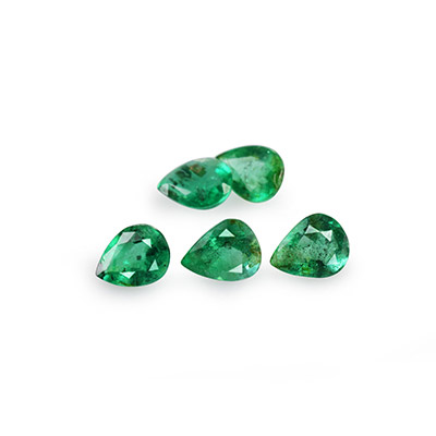 Natural 3.5x3x2mm Faceted Pear Brazilian Emerald
