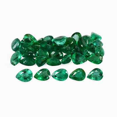 Natural 4x3x2mm Faceted Pear Brazilian Emerald