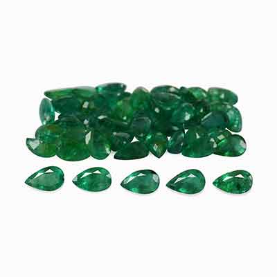 Natural 5x3x2.2mm Faceted Pear Brazilian Emerald