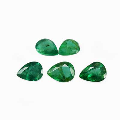 Natural 3.5x2.5x1.4mm Faceted Pear Brazilian Emerald