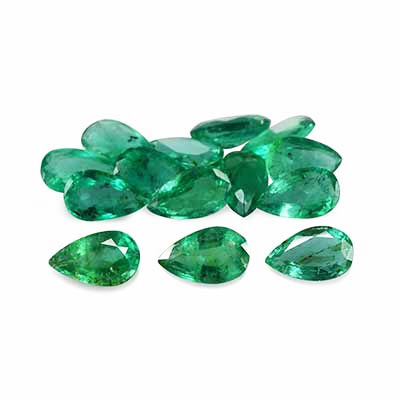 Natural 5x3x1.8mm Faceted Pear Brazilian Emerald