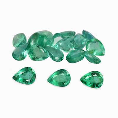 Natural 5x3.5x2.3mm Faceted Pear Brazilian Emerald