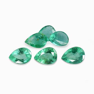 Natural 4.5x3x2.2mm Faceted Pear Brazilian Emerald