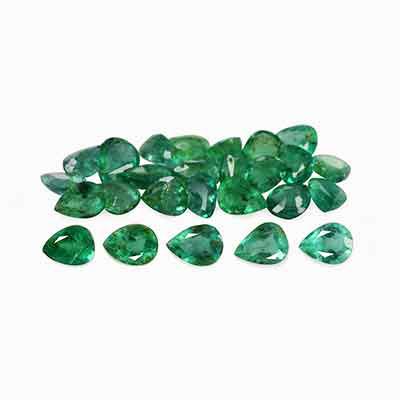 Natural 4.5x3.5x2.10mm Faceted Pear Brazilian Emerald