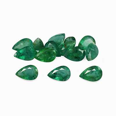 Natural 6x4x3mm Faceted Pear Brazilian Emerald