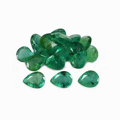 Natural 5x4x2.4mm Faceted Pear Brazilian Emerald