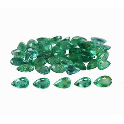 Natural 5x3x2.3mm Faceted Pear Brazilian Emerald