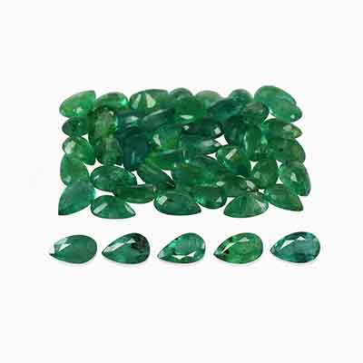 Natural 5x3x2.3mm Faceted Pear Brazilian Emerald