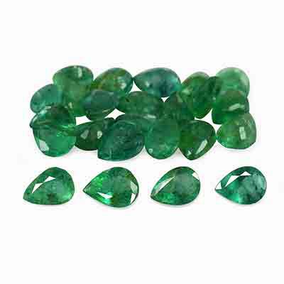 Natural 3.5x2.5x1.7mm Faceted Pear Brazilian Emerald