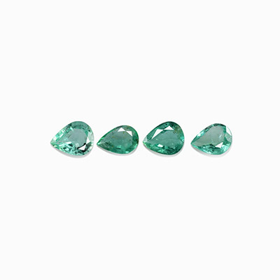Natural 4.5x3.5x2.1mm Faceted Pear Brazilian Emerald