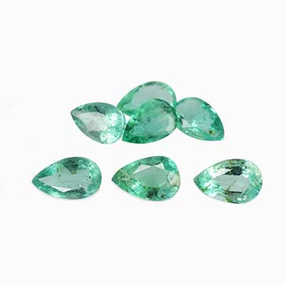 Natural 4.5x3x2.10mm Faceted Pear Brazilian Emerald