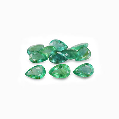 Natural 6x4x2.5mm Faceted Pear Brazilian Emerald