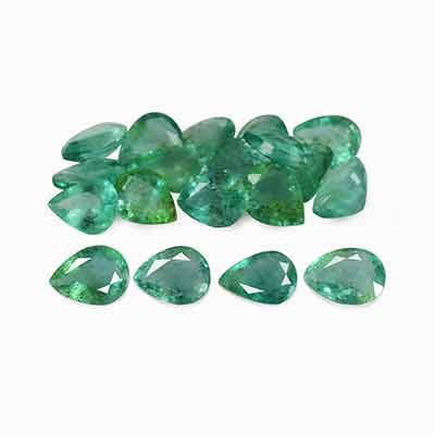 Natural 5x4x2.10mm Faceted Pear Brazilian Emerald