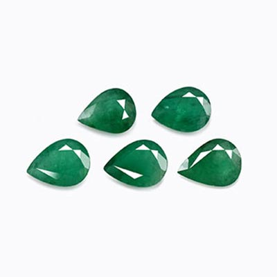 Natural 8x6x3.6mm Faceted Pear Brazilian Emerald