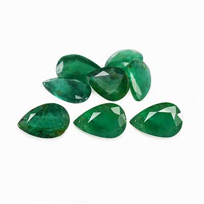 Natural 6x4x2.7mm Faceted Pear Brazilian Emerald