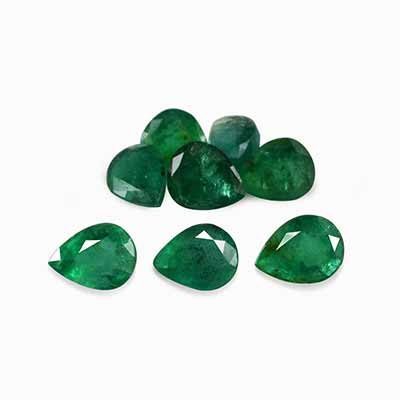 Natural 5x4x2.7mm Faceted Pear Brazilian Emerald