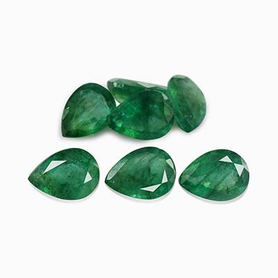 Natural 6.6x4.8x3.1mm Faceted Pear Brazilian Emerald