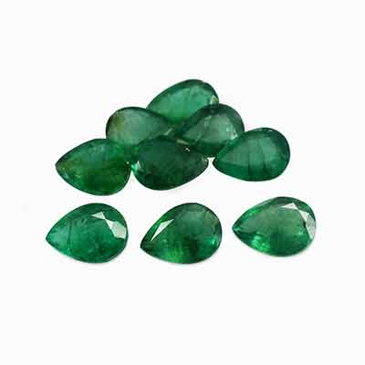 Natural 7.5x5.5x3.20mm Faceted Pear Brazilian Emerald