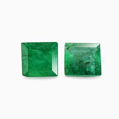Natural 4x4x3.10mm Faceted Square Brazilian Emerald