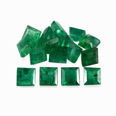 Natural 2.70x2.70x2mm Faceted Square Brazilian Emerald