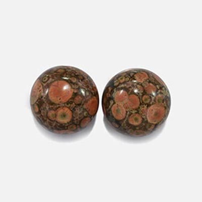 Natural 16x16x8.9mm Cabochon Round Bird Eye Jasper